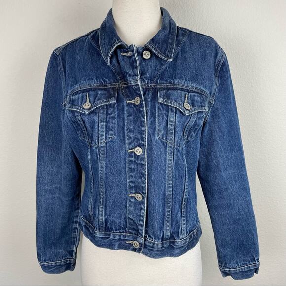 Vintage Blue Denim Squeeze Stephen Hardy Button Jacket Lg - Picture 2 of 7